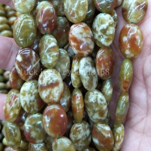 Free shipping 10X14mm Green Serpentine Oval Women Men Spacers Beads Strand 15.5" FG7958