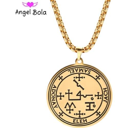 New Unisex 316 Stainless Steel Round Coin Angel Pendant Necklace Party Luxury Jewelry Sweater Chain Fashion Wholesale