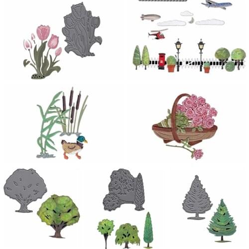 Flower Tree Plane Metal Cutting Dies Stencils For DIY Scrapbooking Decorative Embossing Paper Cards Handcraft Die Cut New 2019