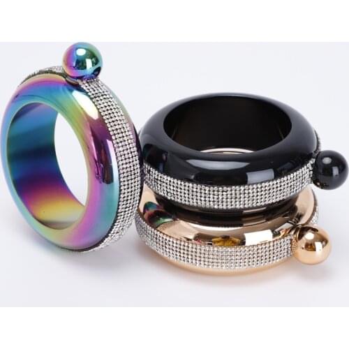 3.5Oz Hip Flask Whisky Bottle Portable Round Flask Wine Bottle Alcohol Drinkware Bracelet Jewelry Alcohol Bottle Gift for Woman