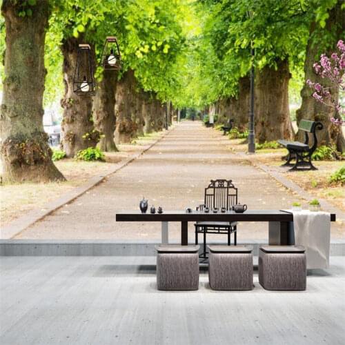 Customized large living room TV background 3D wallpaper 3D wallpaper mural custom 3d seamless wall cloth natural landscape woods