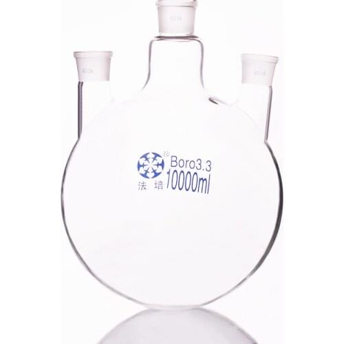 Three-necked flask straight shape,with three necks standard ground mouth,Capacity10000ml,Middle joint 40/38,lateral joint 40/38