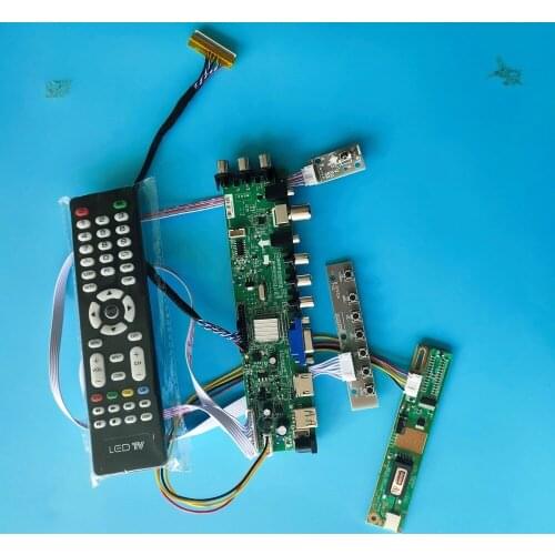Kit For LP141WX1-TL05/LP141WX1-TL06 1 CCFL LCD Panel Controller board 30pin DVB-C DVB-T 1280X800 TV VGA USB remote Digital HDMI