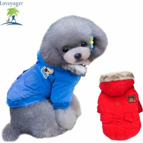 Lovoyager Direct Selling Pet Dog Clothes Winter Cute Scarf Bear Dog Coats for Chihuahua Yorkshire Dog Hoodies
