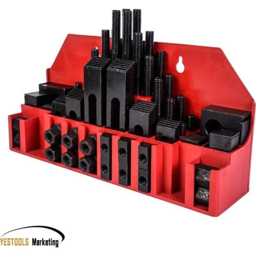 M10 Milling Machine Combination Platen Mold Parts 58PCS/Set Milling Machine Pressure Plate Universal Clamp Group Code Iron