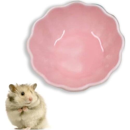 Pet Bowl Hamster Feeding Bowl Ceramic Bite Proof Hamster Water Bowl Colorful Small Animal Bowl Pet Accessories Random Color