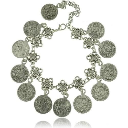 Fashion Jewelry Bohemian Vintage Anklet Style Carved Coin Short Bracelet Anklet Exaggerated Bohemian Anklet