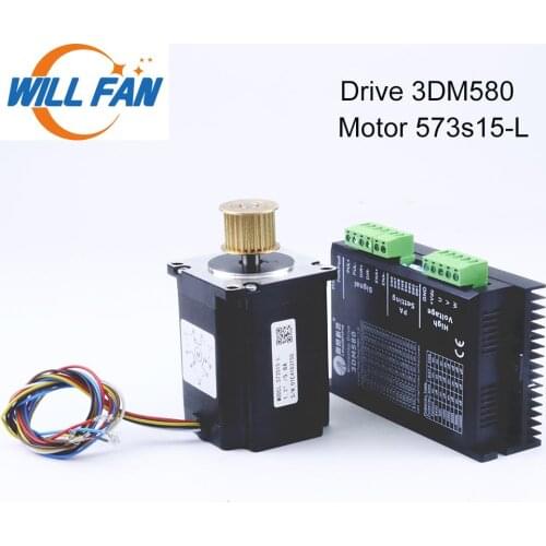 Will Fan Leadshine 1pcs 3DM580 Stepper Drive and 1pcs Motor 573S15-L Nema 23 Motor Drive For CNC Kit Co2 Laser Cutting Machine