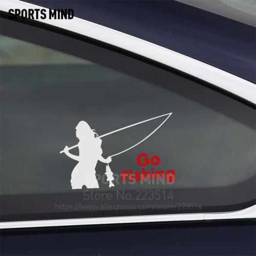 3 Pieces Sports mind Sex Girl Go Fishing Automobiles Car Sticker Decal Car styling For fiat skoda nissan kia mazda accessories
