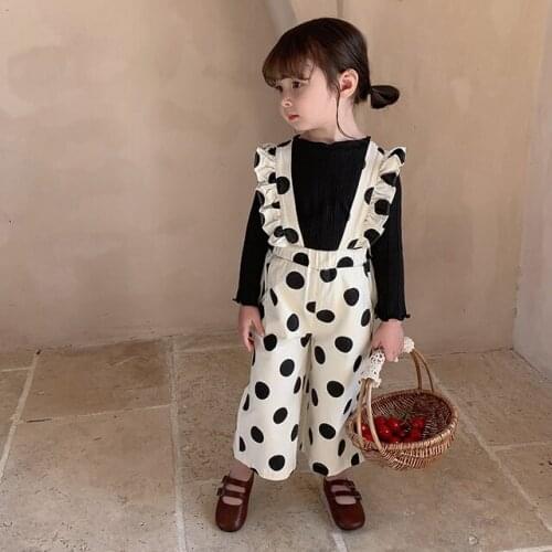 2021 Autumn New Arrival Girls Long Sleeve 2 Pieces Suit T Shirt+overalls Girl Clothes