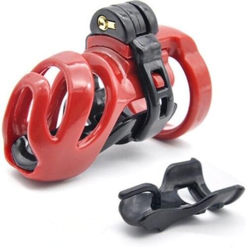 New design plastic Male cock lock 4 rings Chastity anti-off device cage CB6000 bondage restraints SM sex toy for men