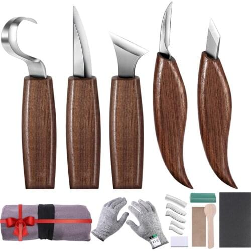 10/12pcs Wood Chisel Carving Knife Chisel Woodworking Cutter Hand Tool DIY Peeling Woodcarving Sculptural Spoon Carving Cutter