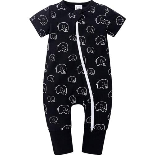 Infant Clothes summer Newborn Baby Rompers Animal elephant Clothing Costumes Cartoon Kids Jumpsuit zipper Boys Clothes ppy542