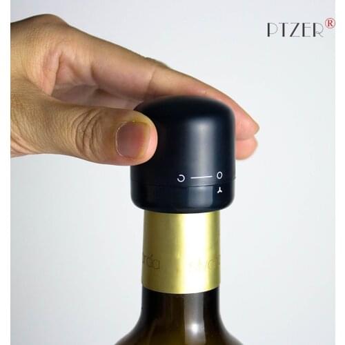PTZER Wine Bottle Stopper With Locker Sealer Keep Fresh Cap Silicon Frosted Surface Champagne Sparkling Seal