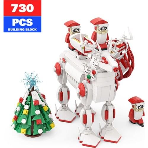 Moc Winter Christmas Series Christmas Deer Giving Gifts Assembled Building Block Model Wooden Block Boy Toy Childrens Toy Gift