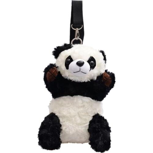 Children Cute Plush Toy Lovely Cartoon Panda Diagonal Backpack Bag Schoolbag Girls Boys Kindergarten Birthday Christmas Gift