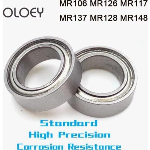 MR Series MR106ZZ MR126ZZ MR117ZZ MR137ZZ MR128ZZ MR148ZZ 5/10pcs/lot High Quality Bearing Metal Shielded Ball Bearings