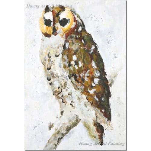 ShenZhen Hand Painted Owl Oil Painting on Canvas Paintings for Living Room Decor Impression Animals Paintings Wall Art Painting