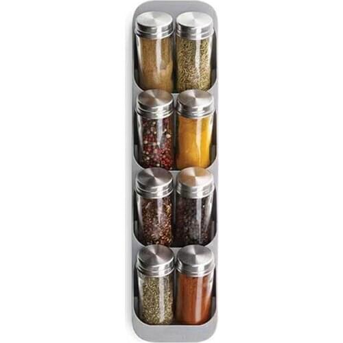 Drawer Cabinet Spice Jar Bottle Storage Box 8 Grids Spice Jar Storage Holder Hose Kitchen Organizer