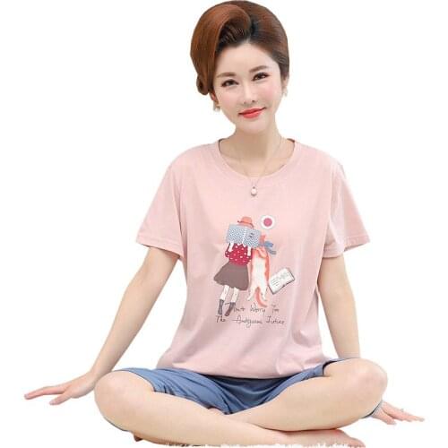 Loose Women Pajama Sets Women Cute Print Pyjamas Women Set Pure Cotton pijama mujer Plus Size 4XL sleepwear sets lovely pajamas