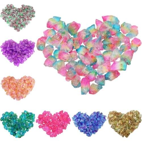 TUMBEELLUWA 0.5lb (230g) Natural Rock Crystal Titanium Coated Aura Quartz Raw Stone for Wire Wrapping,DIY Jewelry Making