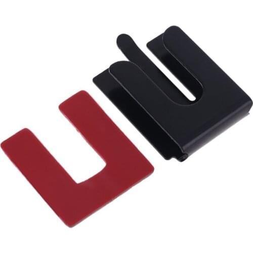 H05A Universal Holder Microphone Hand Clip Black Hook No Screws with Strong Paste