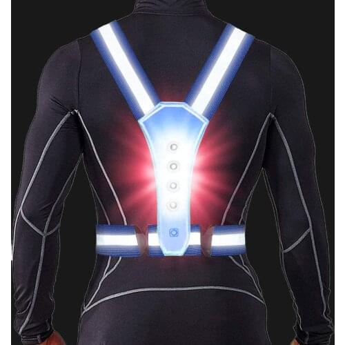 LED Cycling Vest High Visibility Outdoor Running Cycling Adjustable Elastic Multicolor Selection