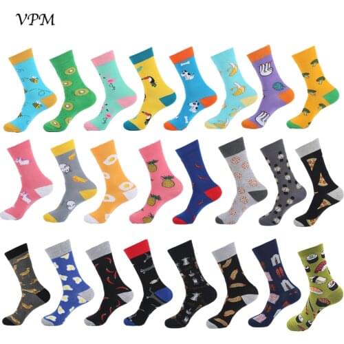 VPM 2019 New Hiphop Cotton Women&Mens Socks Harajuku Happy Funny Cute Bee Crazy Dress Socks Wedding Christmas Gift