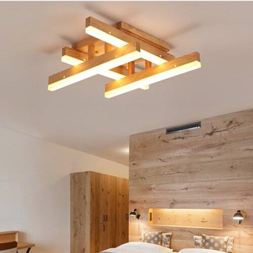 Japan Led Ceiling Light Pandant Deco Wood Surface Mount For Bedroom Living room Kitchen Nordic Hanging Light Fixtures Luminaire