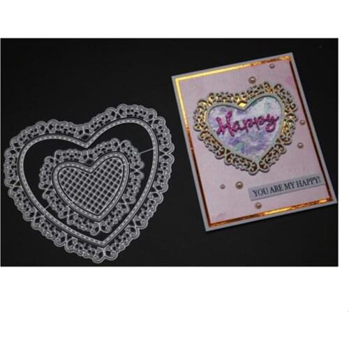 YINISE Metal Cutting Dies For Scrapbooking Stencils Love Heart Frame DIY Paper Album Cards Making Embossing Folder Die Cuts MOLD