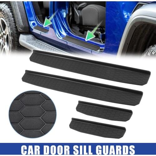 Uxcell 4pcs Door Sill Guards Entry Scuff Plate Cover Front and Rear for Jeep Wrangler JL JLU 2018-2021 for Jeep Gladiator JT