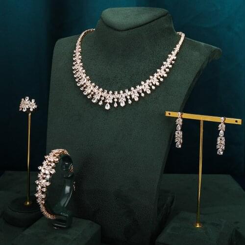 TIRIM Elegan Fine Jewelry Sets For Women Cubic Zirconia Bridal Necklace Set Dubai Wed Jewelri Wedding & Engagement бижутерия