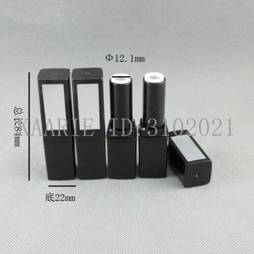 10/30/50pcs 12.1mm High Quality Mold Filling DIY Empty Black Square LED Lipstick Tube with Lamp, Makeup Mirror, Lipstick Tube