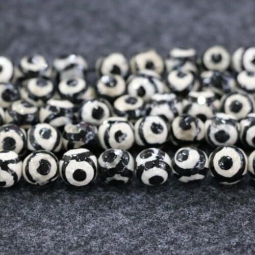 10mm 38pcs/lot, TOP Quality ! Black Eyes Handmade Loose Spacer Round Stone Beads Bracelet DIY Jewelry Making