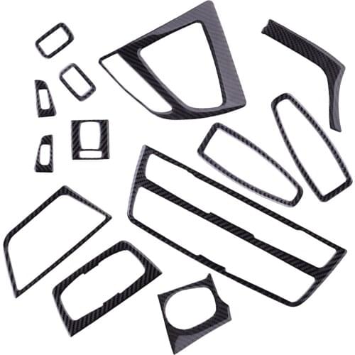 13Pcs Car Carbon Fiber Interior Trim Decor Cover Styling Fit for BMW 3 4 Series F30 F31 F32 F33 F34