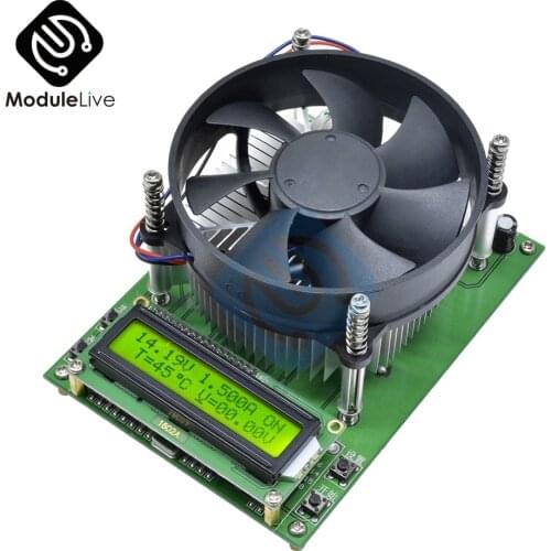 150W Constant Current Electronic Load Board 60V 10A Battery Discharge Capacity Tester 1602 LCD Digital Display Voltmeter Ammeter