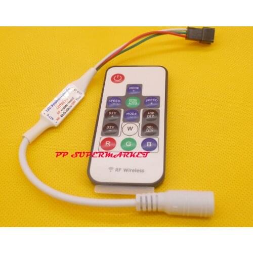 2PCS 14 keys RF IR remote RGB Wireless led controller for ws2812b ws2811 led strip DC 5V/12v Dream Magic Color