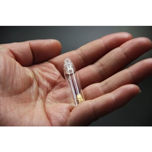 300pcs 11*35mm 2ml Mini Glass Bottles with Plastic Stopper Lid Spice Perfume Oil Bottles Jars DIY Craft Vials Drifts Bottles