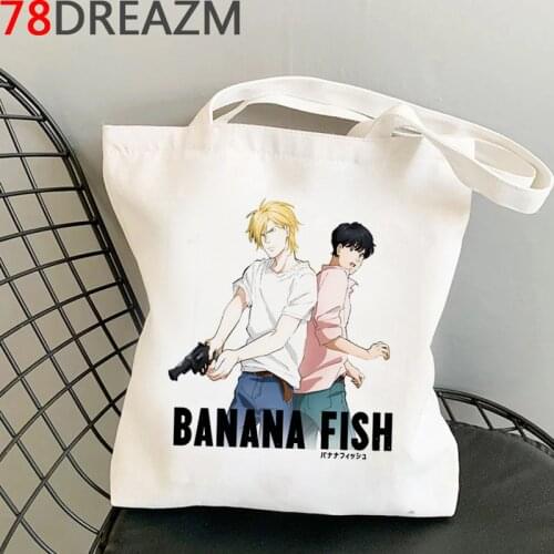 Banana Fish shopping bag eco recycle bag shopper bolsa bolsas de tela cotton bag shoping string fabric jute grab