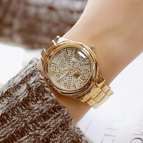 Bs Diamond Women Luxury Brand Watch 2020 Rhinestone Wrist Watches Ladies Elegant Fashion Female Gold Watches Montre Femme 2020