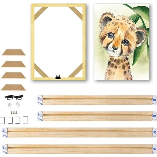 Nordic Minimalist Style Wooden Photo Frame Wall Art DIY Combined Self-adhesive Logs Painting Hanging Framed Decor Drop Shipping