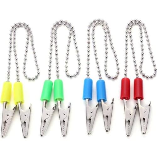 1pc Napkin Holder Dental Lab Bib Crocodile Clip Flexible Steel Metal Ball Chain Dentist Supplies Random Color