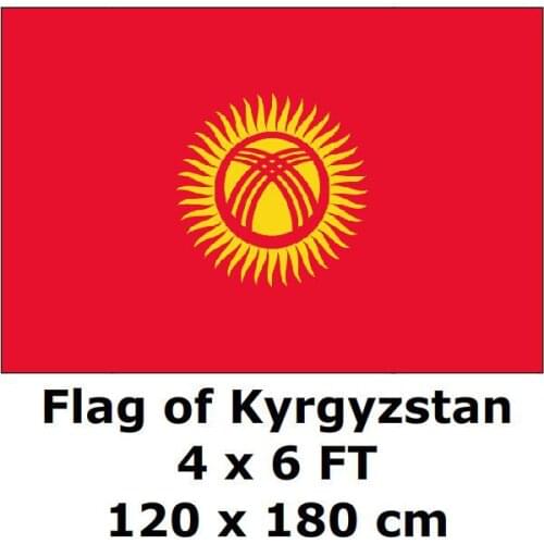 Kyrgyzstan Flag 120 x 180 cm 100D Polyester Large Big Kirghiz Flags And Banners National Flag Country Banner
