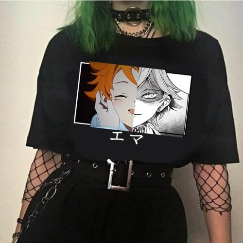 Hot Anime The Promised Neverland Emma T-shirt for Men women Short Sleeve Manga Tops