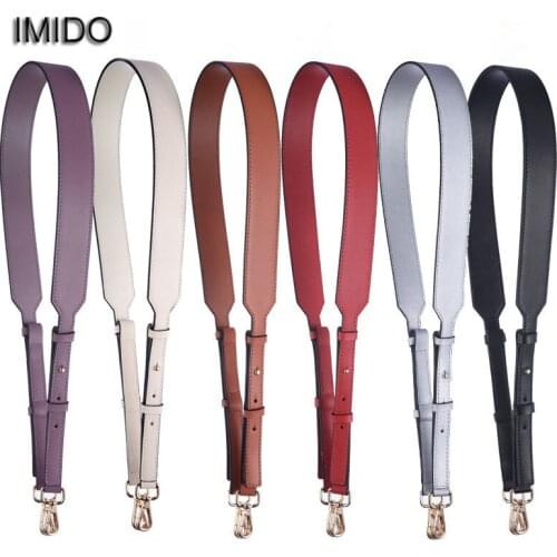 IMIDO Women Long Straps for Handbags Replacement Shoulder Strap Cowhide Genuine Leather Belt Bags diy Accessories Purple STP111