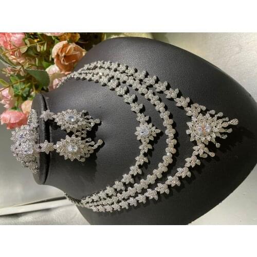 Janekelly Bridal Zirconia Full Jewelry Sets For Women Party, Luxury Dubai Nigeria CZ Crystal Wedding Jewelry Sets