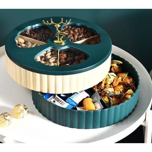 Elk fruit plate creative multi layer dividing fruit plate candy box plastic household living room dry fruit snack plate