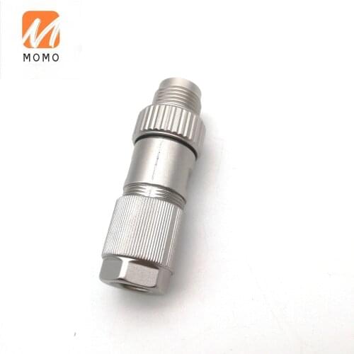 M12 X-code 8pin connector shielded fielded wireable crimp terminal CAT6a