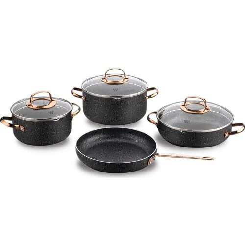 Cookware Set 4 piece Granite Stew Pot Made in Turkey