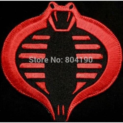 3.5" COBRA BADGE RED BLACK COSTUME UNIFORM USA TV Movie Embroidered sew on Patch Black & Red
